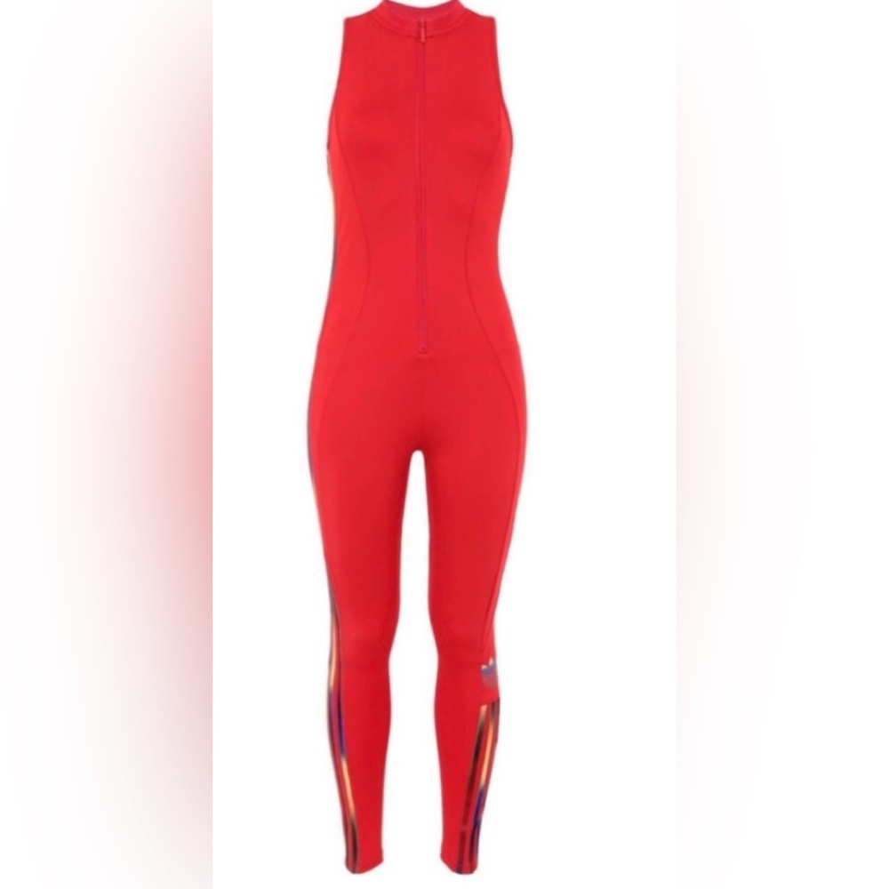 Rare find Adidas bodycon Red Jumpsuit